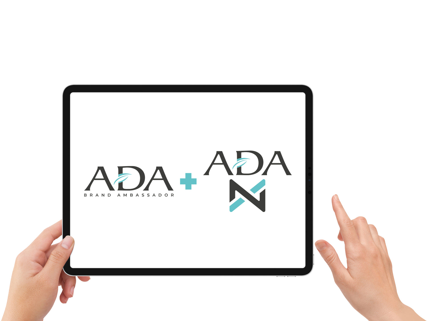 Tablet con loghi ADA Infinity e ADA Brand Ambassador, programma di affiliazione
